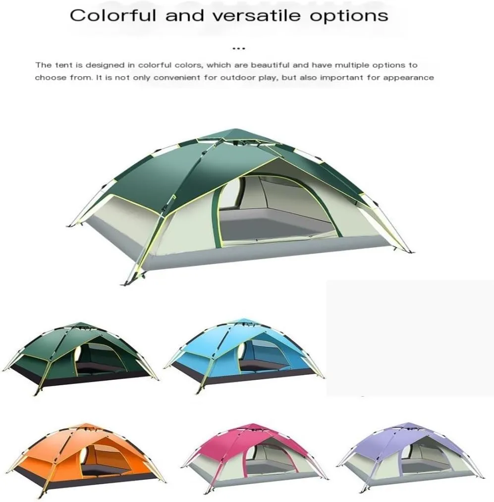 Weatherproof Tents Fully Automatic Tent Outdoor Thickened Rainproof Double-Layer Tent Camping Sunproof and Stormproof Tent Camping and Hiking Tents
