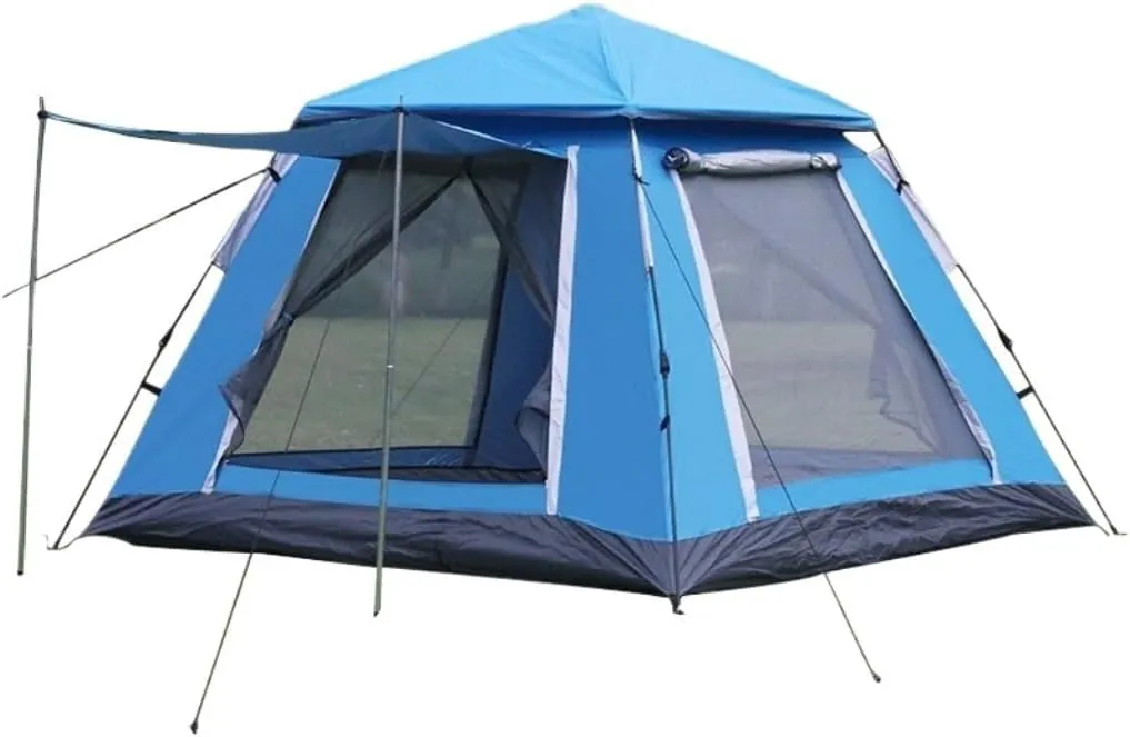 Weatherproof Tents Outdoor Spring-Type Automatic Quick-Open Tent 4-5 People Double-Layer Tent Outdoor Mountain Camping Tent Camping and Hiking Tents