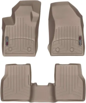 WeatherTech Custom Fit FloorLiners for Jeep Compass - 1st & 2nd Row (451205-1-2), Tan