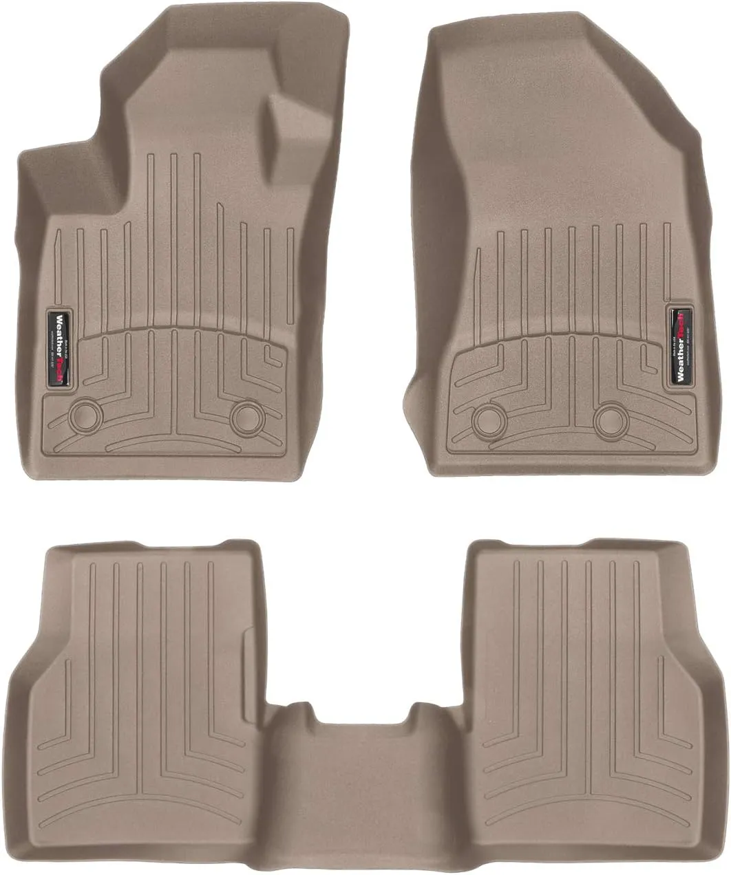 WeatherTech Custom Fit FloorLiners for Jeep Compass - 1st & 2nd Row (451205-1-2), Tan