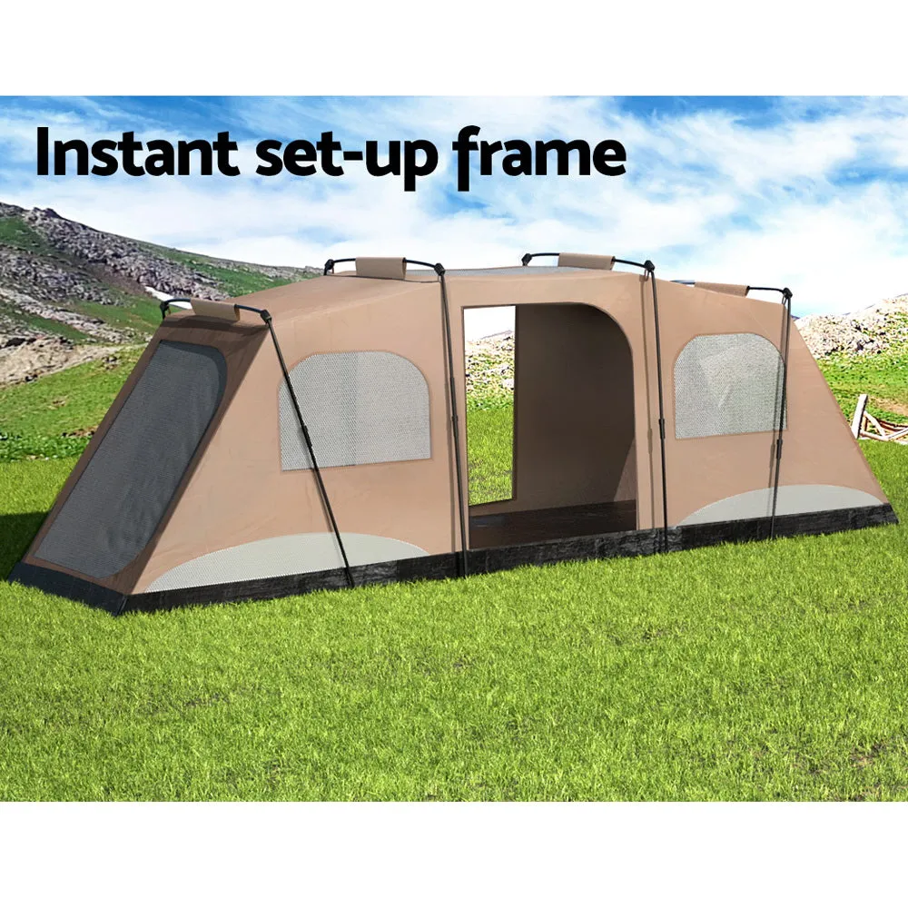 Weisshorn Instant Up Camping Tent 10 Person Outdoor Family Hiking Tents 3 Rooms-ACT