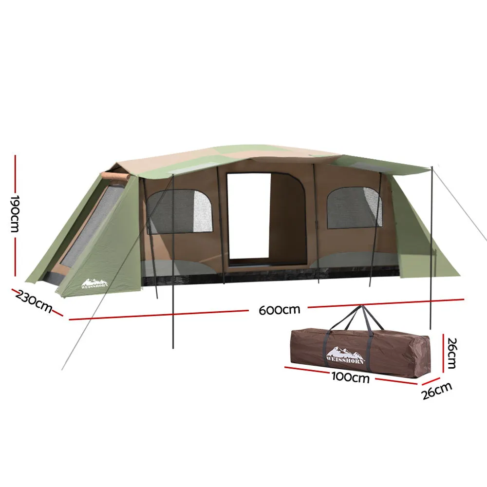 Weisshorn Instant Up Camping Tent 10 Person Outdoor Family Hiking Tents 3 Rooms-ACT