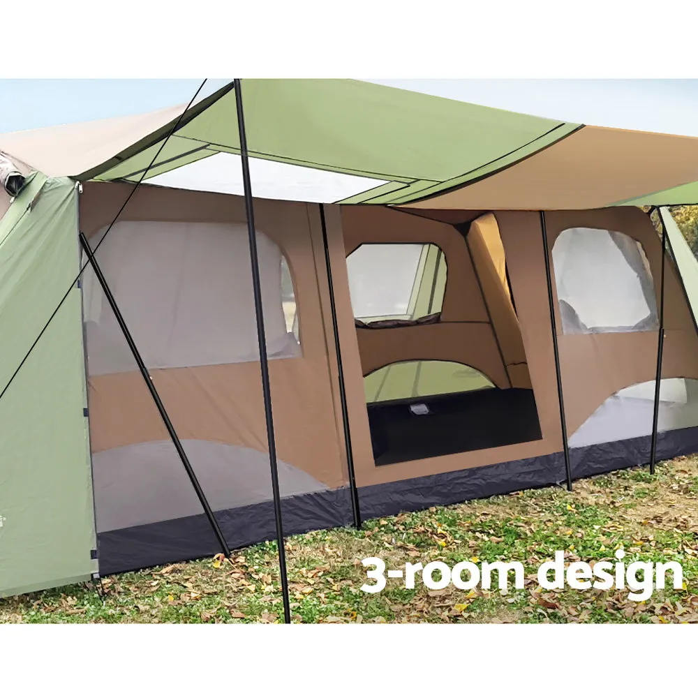 Weisshorn Instant Up Camping Tent 10 Person Outdoor Family Hiking Tents 3 Rooms-ACT