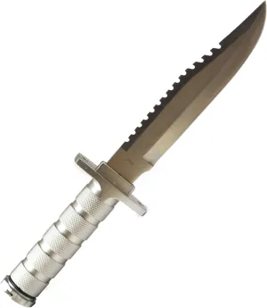 Whetstone Cutlery Survival Knife with Survival Gear, Silver