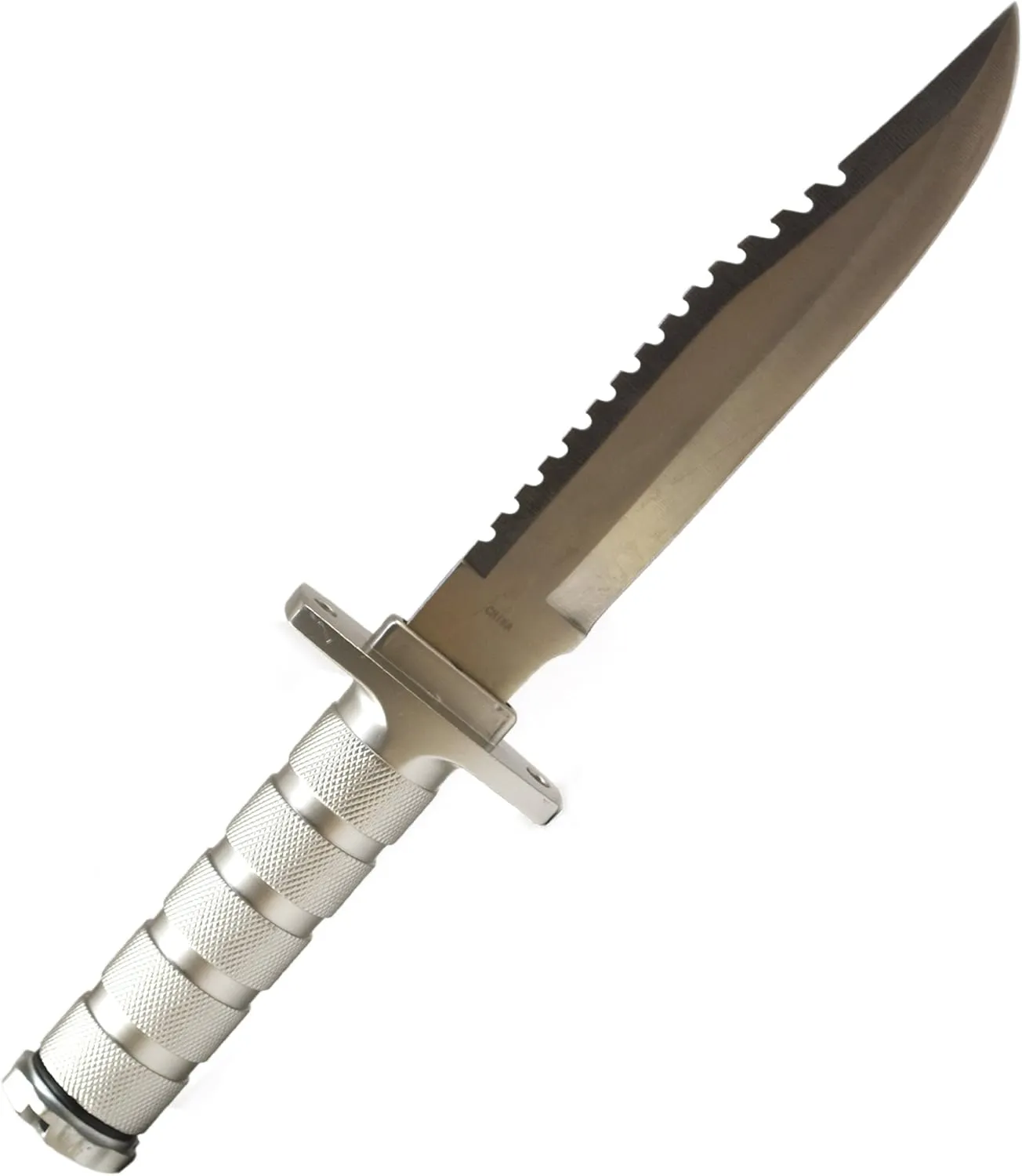 Whetstone Cutlery Survival Knife with Survival Gear, Silver