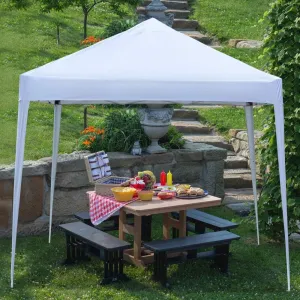 White 3 x 3m Canopy, Outdoor Party Tent, Patio Canopy Tent Gazebo Event Tent, Portable Instant Canopy Tent for Outdoor Events, Party, Wedding 10x10ft Easy Set up