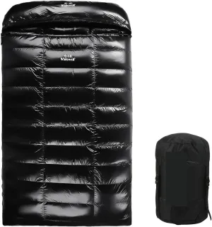 White Goose Down Double Sleeping Bag - Winter Camping & Backpacking Sleeping Pack for Hiking and Traveling