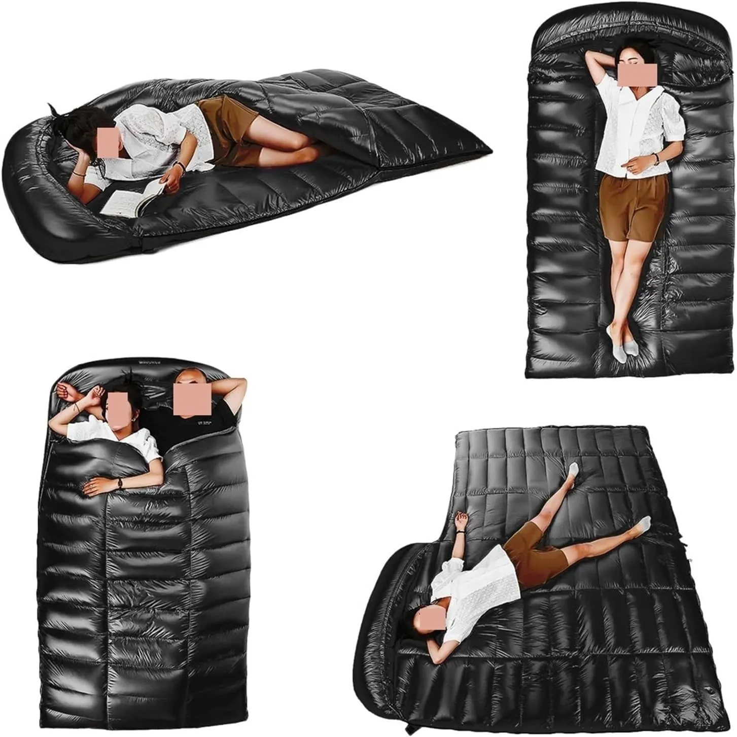 White Goose Down Double Sleeping Bag - Winter Camping & Backpacking Sleeping Pack for Hiking and Traveling