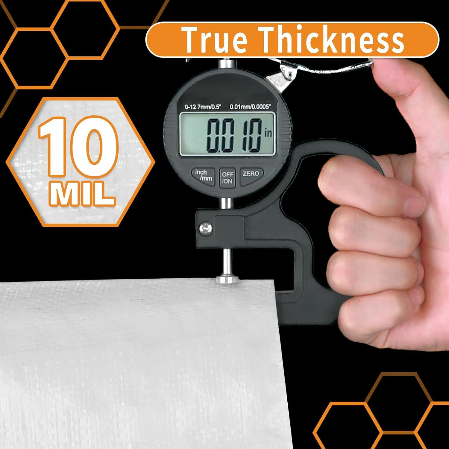 White Heavy Dut Waterproof Tarp 10' x 20', 10 Mil Thick, High Durability, Rip and Tear Resistant with Metal Grommets Every 20 Inches