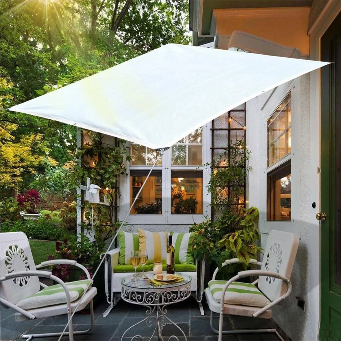 White Shade Cloth with Grommets,60% Garden Shade Netting Breathable Outdoor Shade Mesh Tarp,Sun Shade Sail Sunshade Net Cover for Greenhouse 5x20ft 10x15ft 20x45ft 35x60ft 40x45ft(10x20ft)