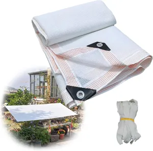White Shade Cloth with Grommets,60% Garden Shade Netting Breathable Outdoor Shade Mesh Tarp,Sun Shade Sail Sunshade Net Cover for Greenhouse 5x20ft 10x15ft 20x45ft 35x60ft 40x45ft(10x20ft)