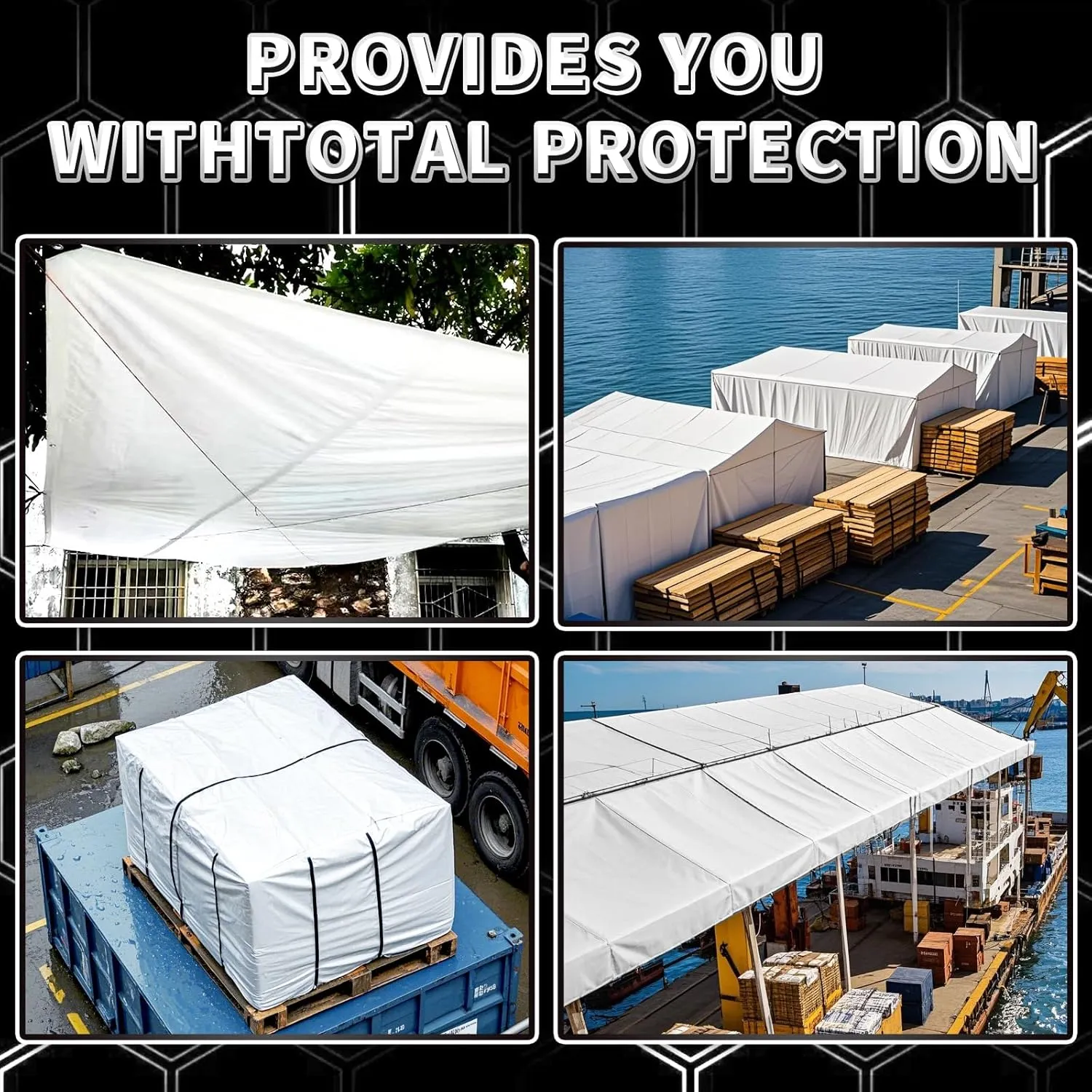 White Tarp 16x20 Feet, 10 Mil Thick Waterproof Poly Tarps Cover UV Resistant, Rip & Tear Proof with Metal Grommets Every 20 Inches