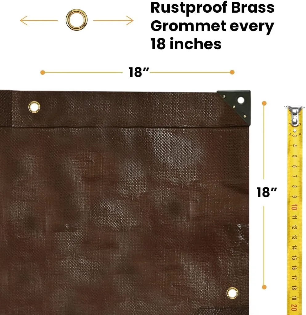 WHITEDUCK 6' x 8' Super Heavy Duty Poly Tarp Thick 16 Mil, Waterproof 100% UV Resistant Rip/Tear Proof Tarp w/Rustproof Grommets & Reinforced Edges (Finished Size: 5'6"x7'6")