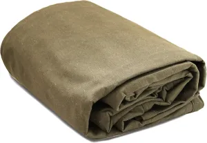 WHITEDUCK Canvas Tarp 18 oz. Heavy Duty Waterproof UV Resistant, Rustproof Grommets, Industrial & Commercial Use Cloth Tarp (Cut Size: 16'x20', Finished Size: 156x196, Olive Drab)