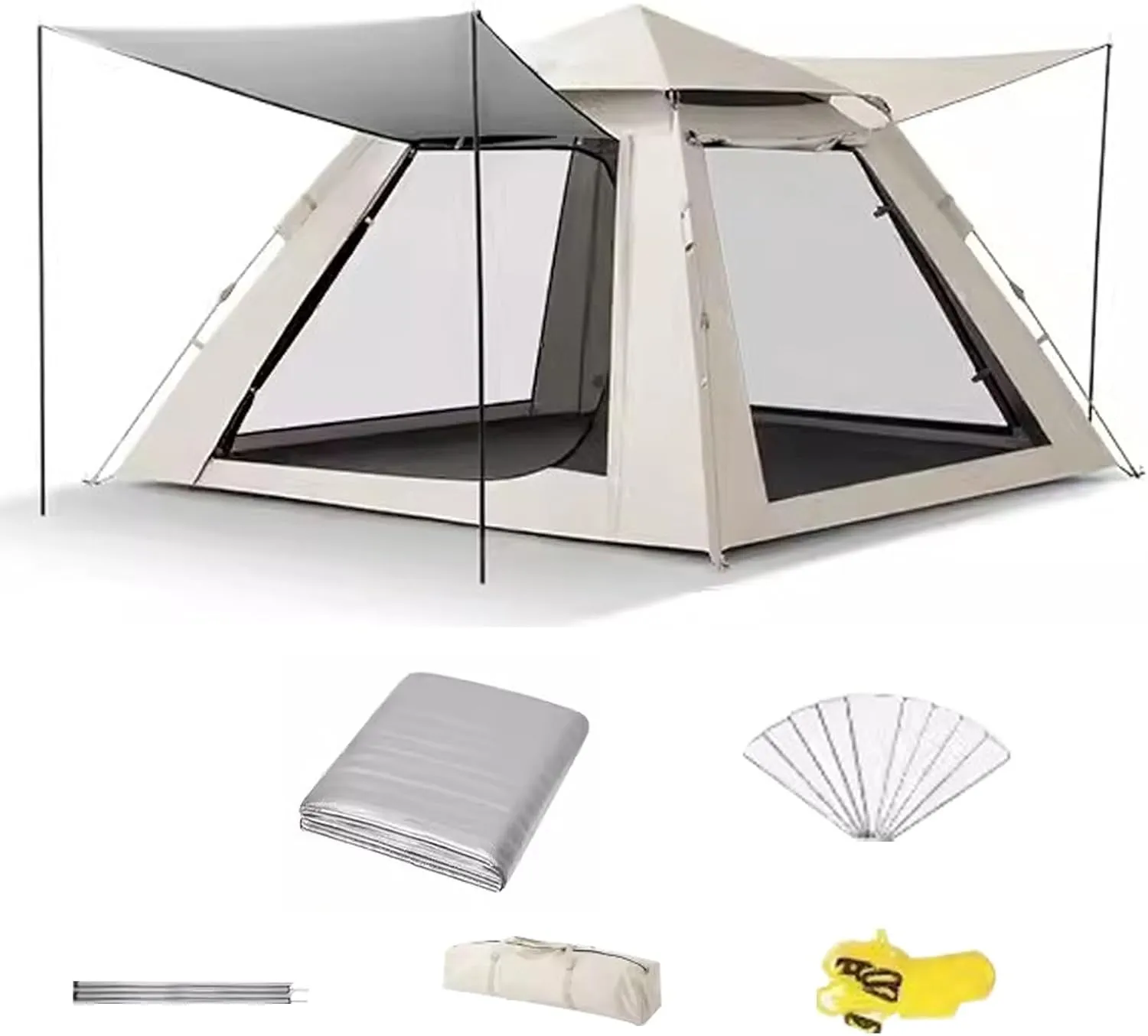 WHYATT Camping Tents, Tent Waterproof, Outdoor Folding Portable Camping Tents, Backpacking Tent Family Hiking, Easy Installation