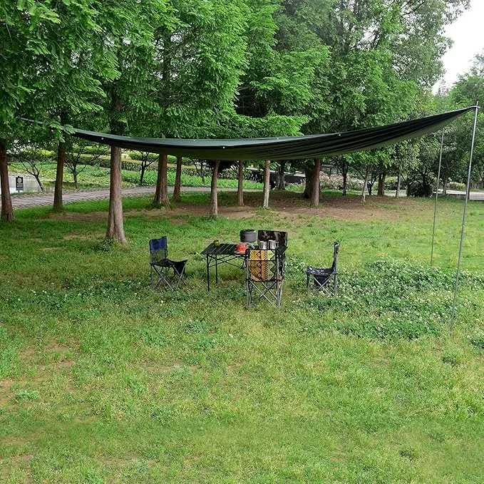 Wind Tour Portable Multifunctional Outdoor Camping Traveling Awning Backpacking Tarp Sunshade Lightweight UV Protection and PU 3000mm Waterproof Rain Fly Tarp Shelter (177×236 inches)