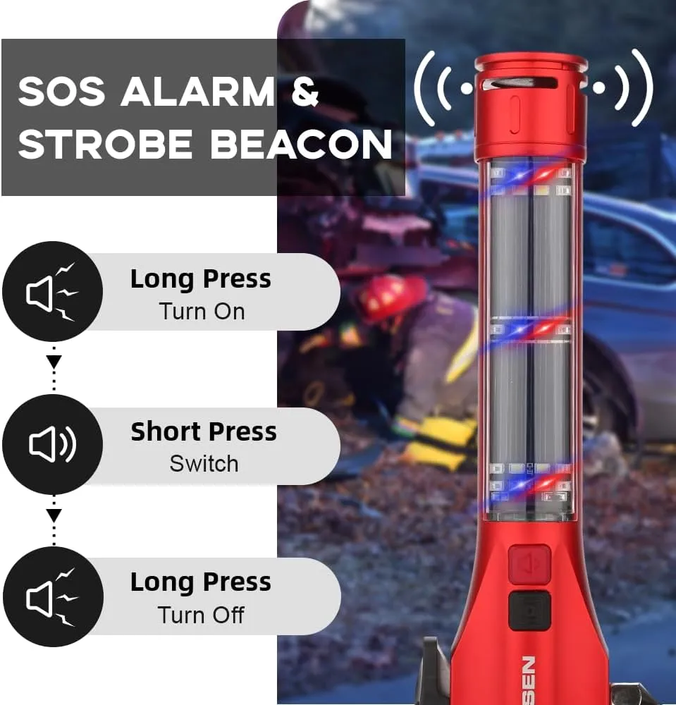 Window Breaker Seatbelt Cutter for Car, Emergency Escape Tool with Compass, Multi Tactical Safety Hammer Rescue Kit
