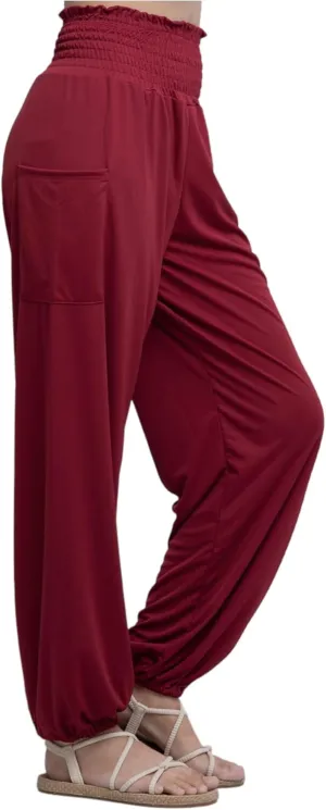 Women's Harem Pants High Waist Hippie Boho Yoga Palazzo Casual with Pockets
