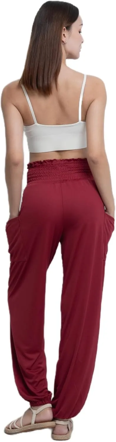 Women's Harem Pants High Waist Hippie Boho Yoga Palazzo Casual with Pockets