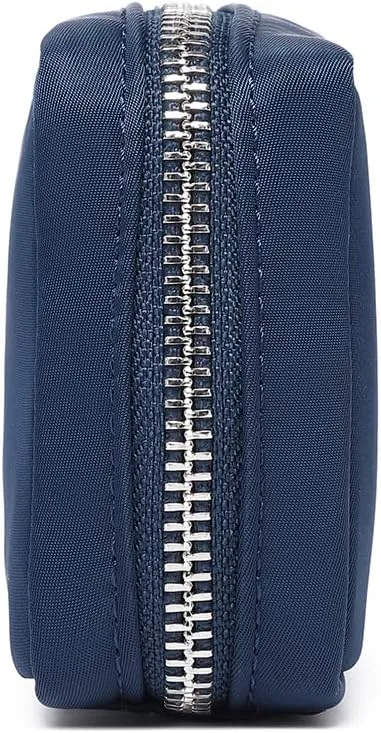 Womens Makeup Bag Wristband Bag Nylon Pouch Lightweight Ideal For Travel And Everyday Use (Nylon/Navy Blue)
