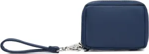 Womens Makeup Bag Wristband Bag Nylon Pouch Lightweight Ideal For Travel And Everyday Use (Nylon/Navy Blue)
