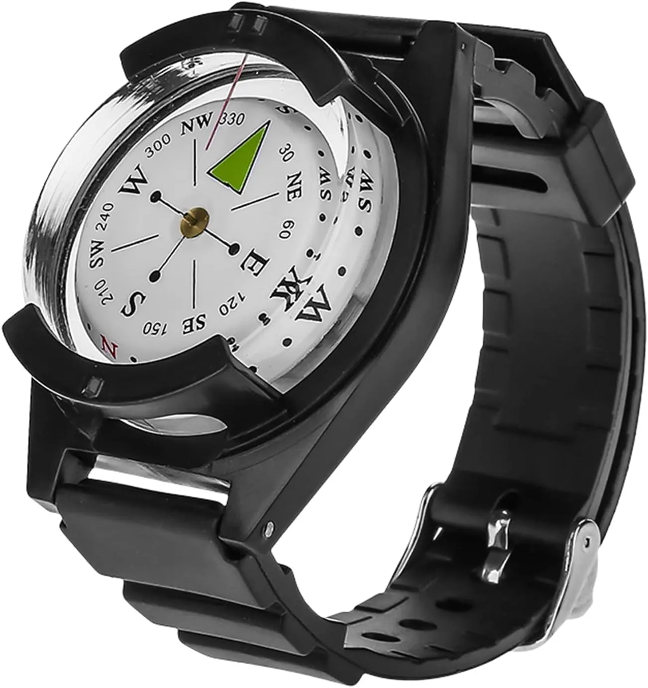 Wrist Compass, Compass Watch with Rubber Wristband Lightweight ABS Watch Compass for Camping, Hiking, Cycling