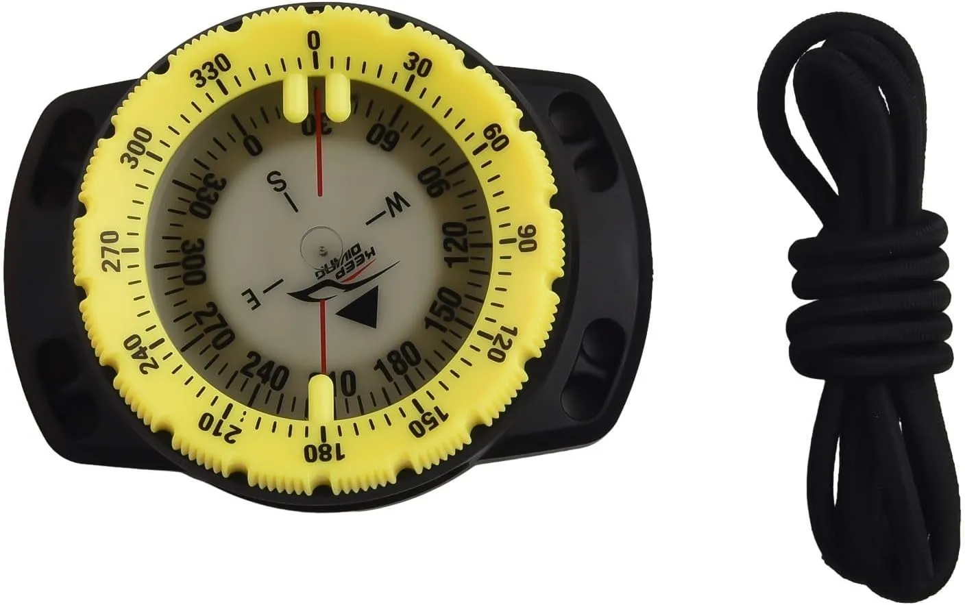 Wrist Compass Watch, Glow in The Dark Wrist Mount Compasses, Waterproof Orienteering Scuba Diving Hiking Compasses, for Kayak Scuba Diving Accessories(Yellow)