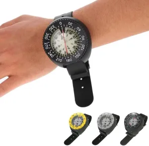 Wrist Compass,Multifunctional Compass,Professional Waterproof 5ATM Marine Navigation Wrist Compass with 2.5in Dial and 14.5in Adjustable Strap for Outdoor Sports Diving,Sailing,Survival Emergency