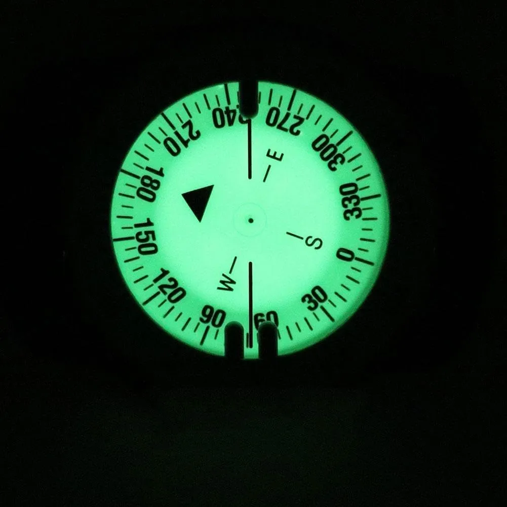 Wrist Compass,Multifunctional Compass,Professional Waterproof 5ATM Marine Navigation Wrist Compass with 2.5in Dial and 14.5in Adjustable Strap for Outdoor Sports Diving,Sailing,Survival Emergency
