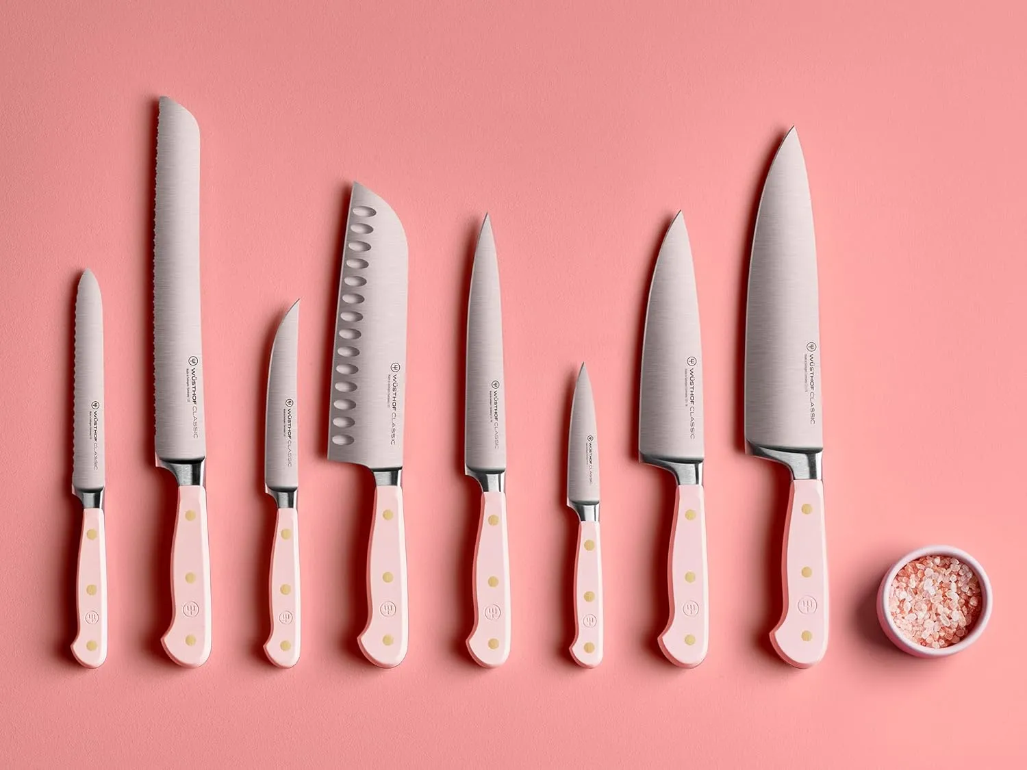 WÜSTHOF Classic Pink Himalayan Salt 8 Piece Knife Block Set