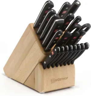 WÜSTHOF Gourmet Twenty-Three Piece Block Set | 23-Piece German Knife Set | Precise Laser Cut High Carbon Stainless Steel Kitchen Knife Set with 22 Slot Wood Block – Model 8875