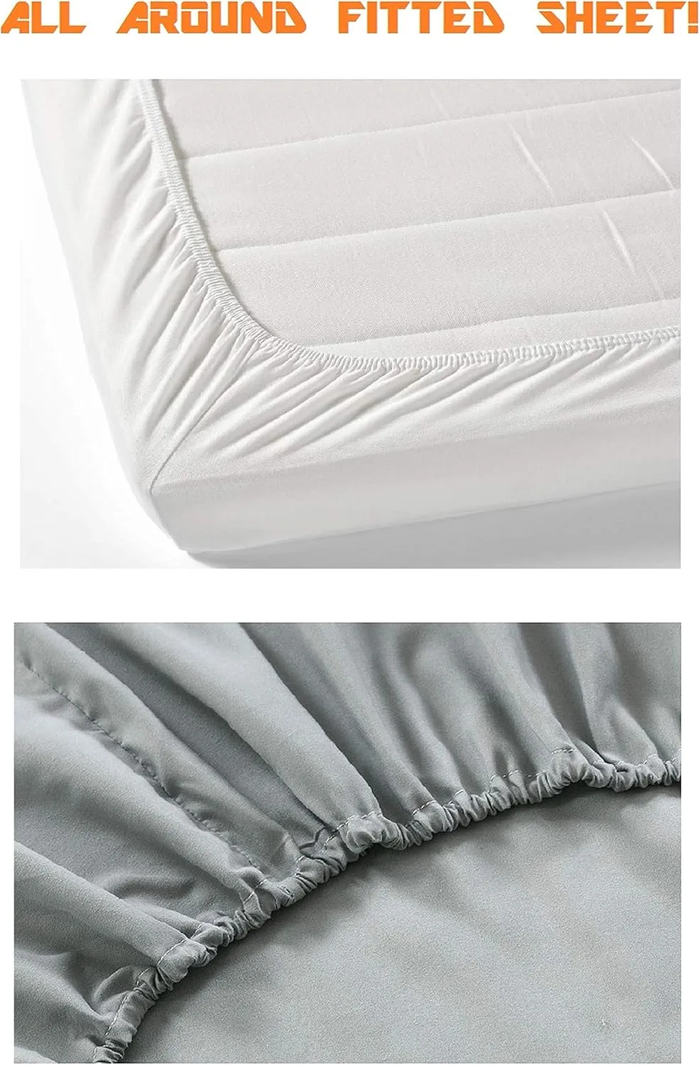 XISUNYA Decorative Bedding Sheet Set Cal-King Size, Victorian Deep Pockets Fitted Sheet & 2 Pillow Sham Set, Women Fashion Handbag Print Microfiber 3pc Bed Sheets Set, for Mattress (Deep: 5"-15")