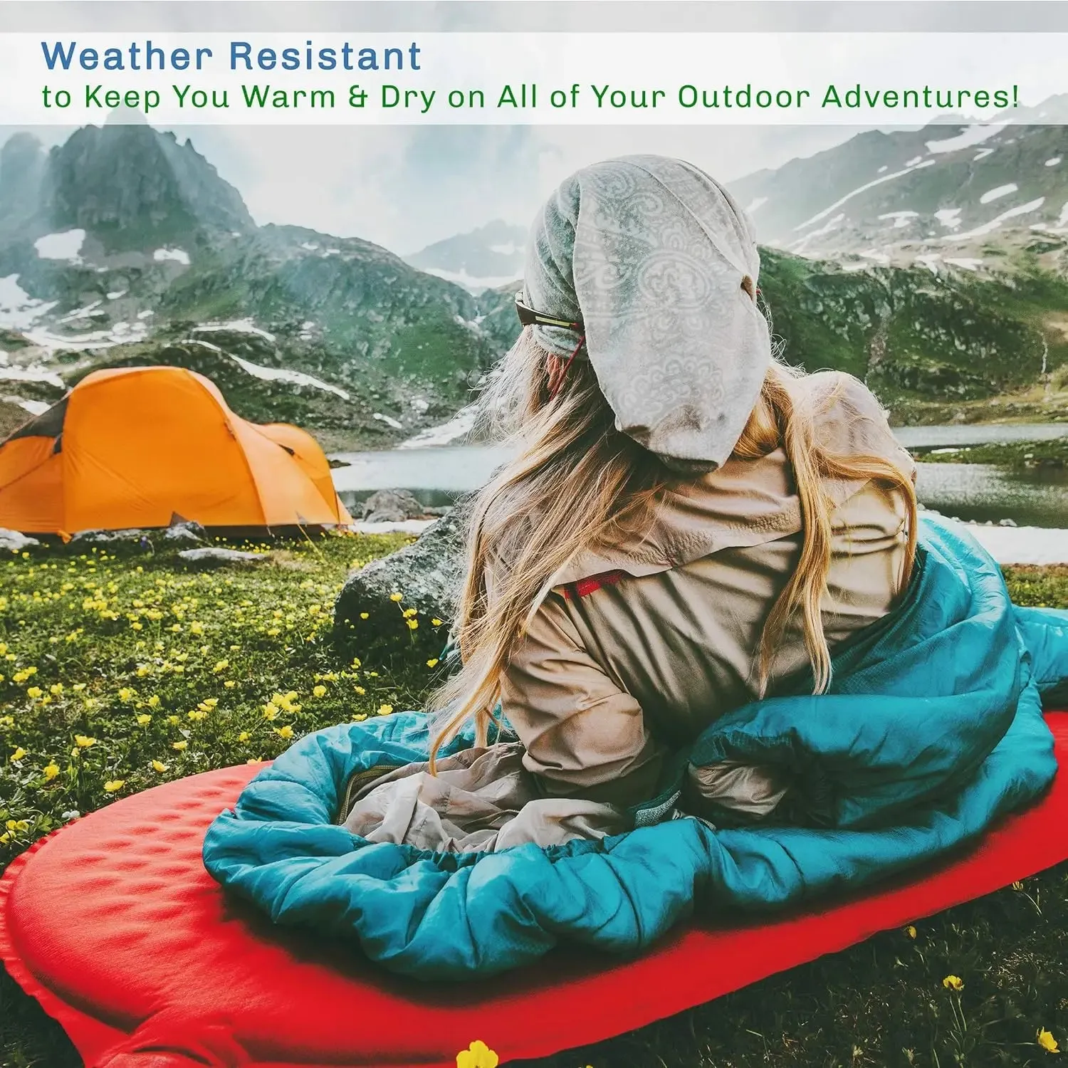 XL 3-Season Sleeping Bag with Hood - 32°F Comfort Rated for Backpacking, Hiking, and Camping