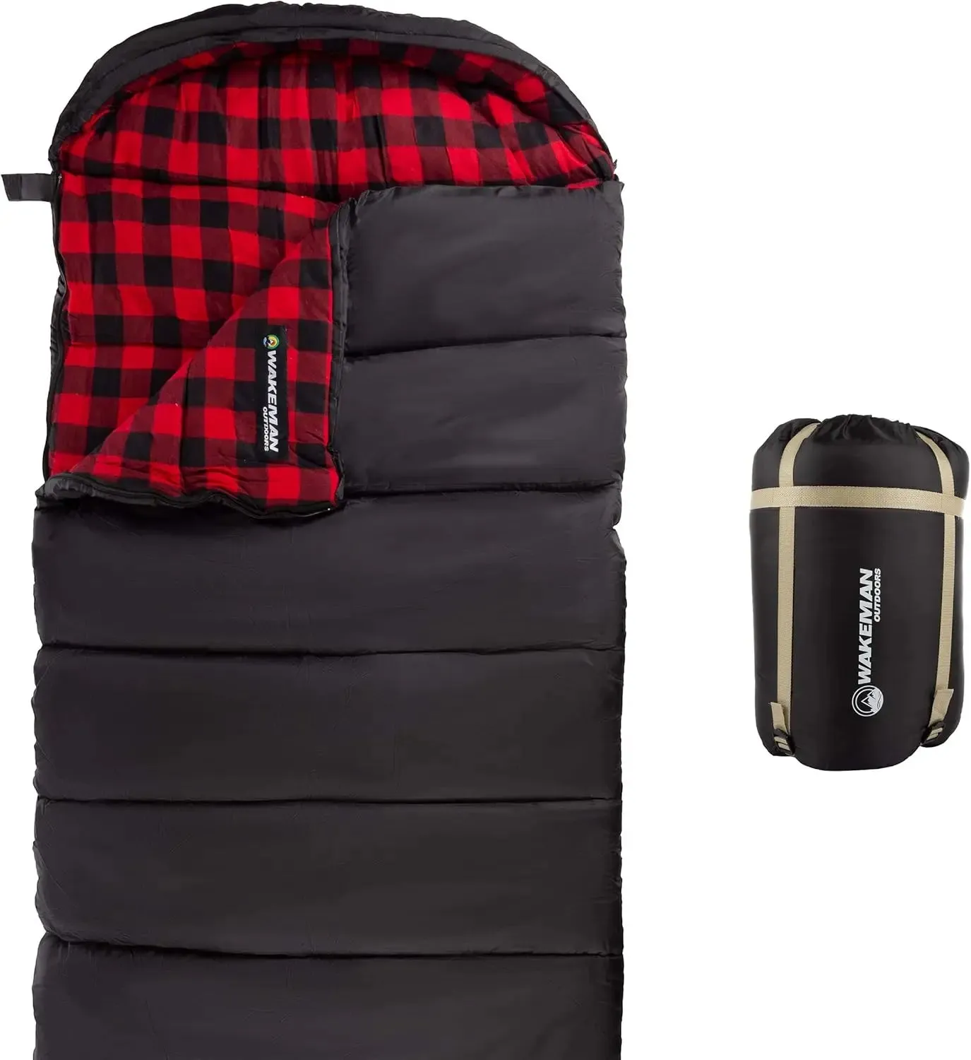 XL 3-Season Sleeping Bag with Hood - 32°F Comfort Rated for Backpacking, Hiking, and Camping