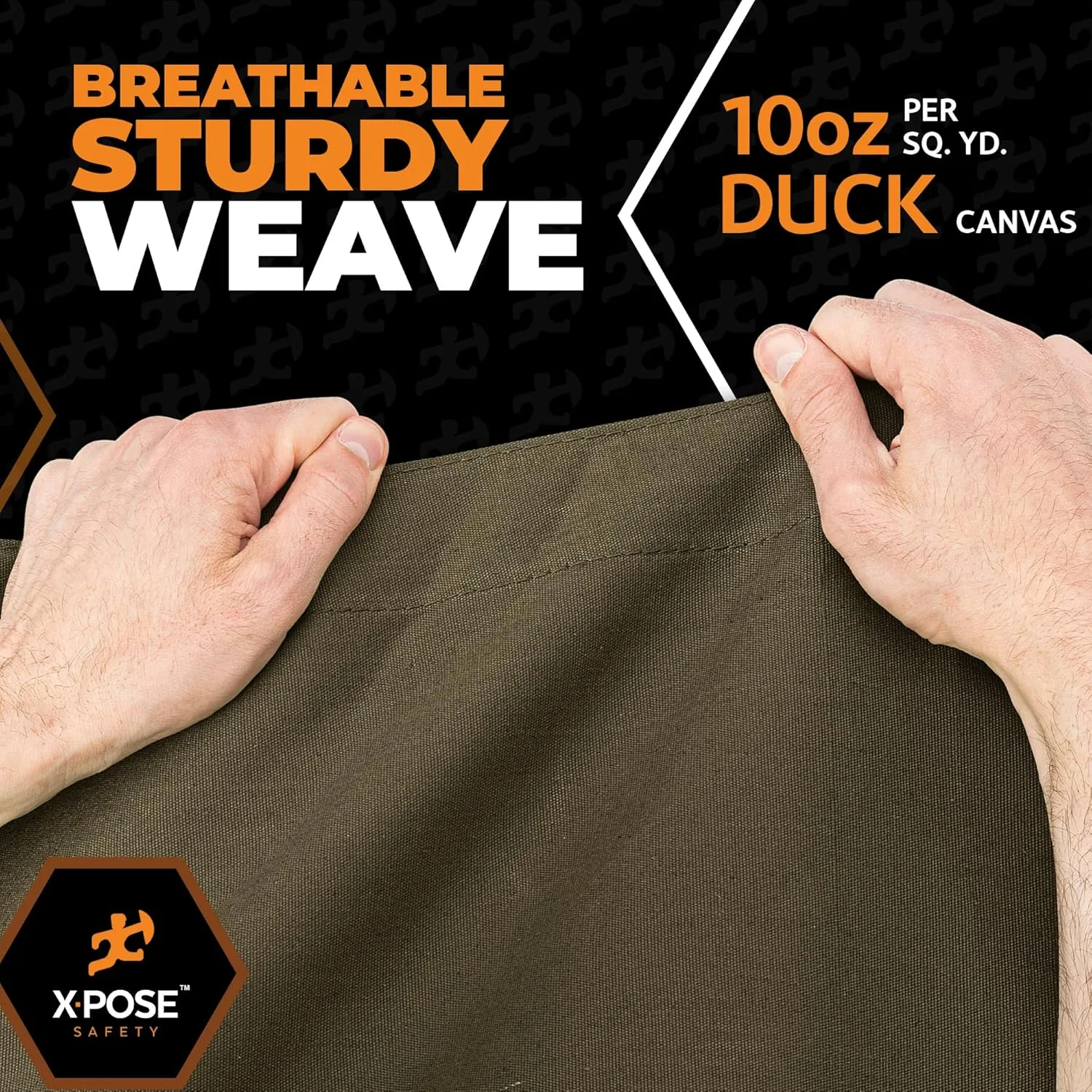 Xpose Safety Canvas Tarp - 10oz Olive Drab Canvas Tarps Heavy Duty Water Resistant with Brass Grommets- Multipurpose Outdoor Tarpaulin for Camping, Canopy, Trailer, Equipment Cover 14' x 14'