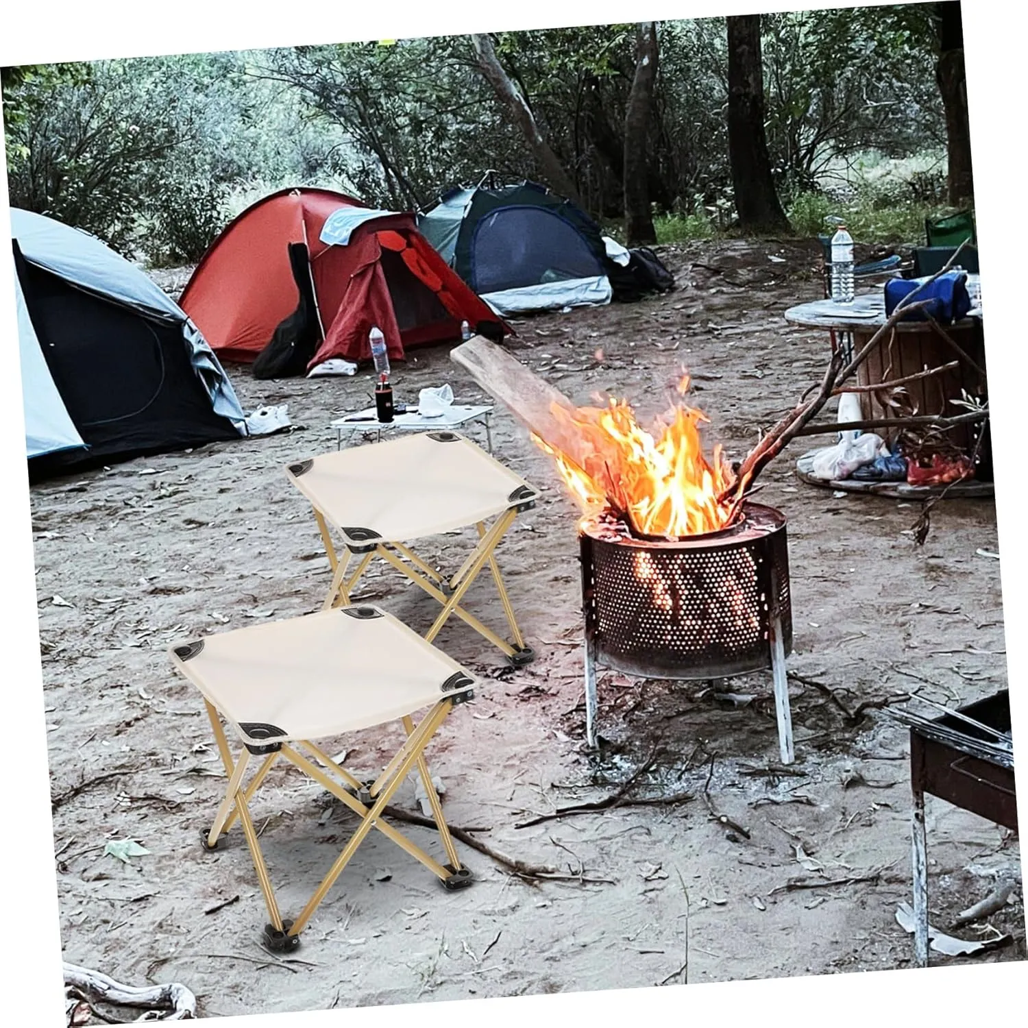 YARNOW Folding Camping Stool with Carry Bag Portable Stool for Adults for Outdoor Fishing Picnic