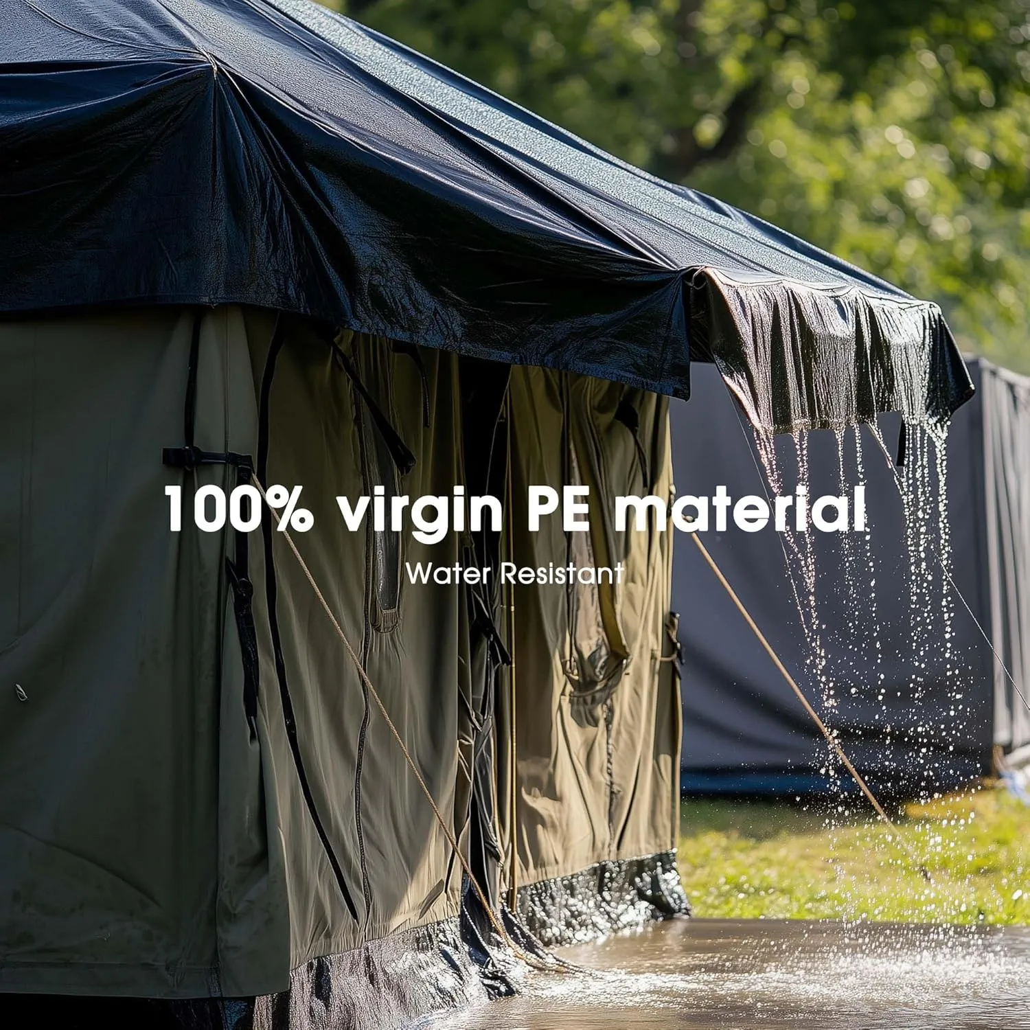 Yescom 12x24 Ft 14 Mil Heavy Duty Reinforced Poly Tarp Reversible Waterproof Tarpaulin Ground Sheet Cover Reversible Silver Black Tarps