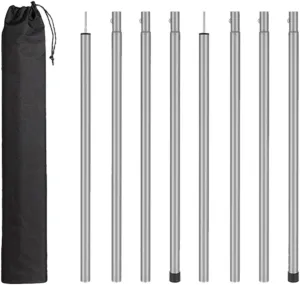 Yiju 8Pcs Tent Poles for Tarp, Iron, Portable Accessories Premium Camping Tarp Poles Set Lightweight for Backpacking Awning Canopy