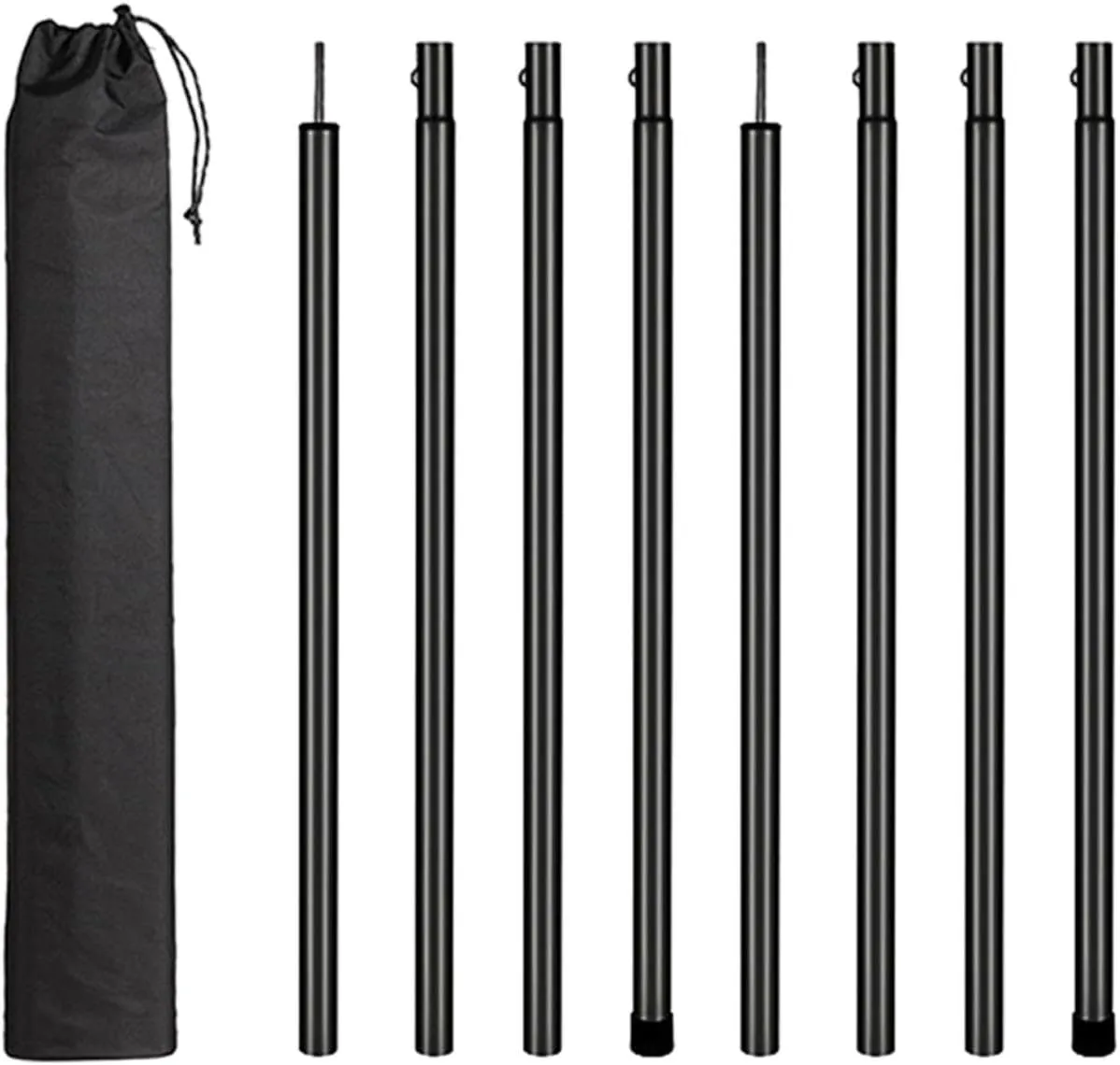 Yiju 8Pcs Tent Poles for Tarp, Iron, Portable Accessories Premium Camping Tarp Poles Set Lightweight for Backpacking Awning Canopy