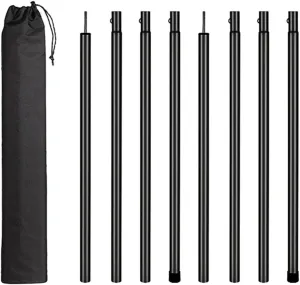 Yiju 8Pcs Tent Poles for Tarp, Iron, Portable Accessories Premium Camping Tarp Poles Set Lightweight for Backpacking Awning Canopy