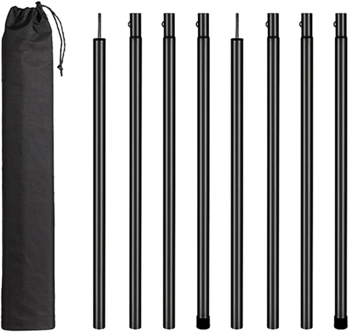 Yiju 8Pcs Tent Poles for Tarp, Iron, Portable Accessories Premium Camping Tarp Poles Set Lightweight for Backpacking Awning Canopy