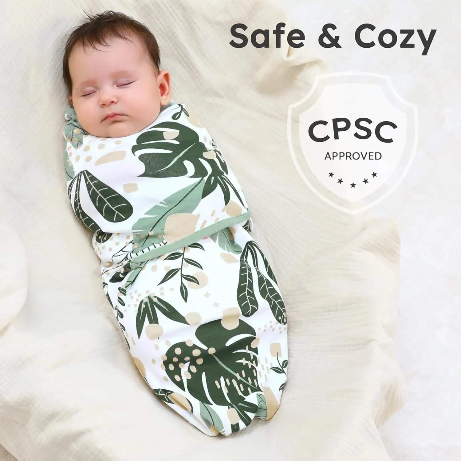 Yoofoss Baby Swaddles for Newborns 100% Organic Cotton, Adjustable Swaddle Sleep Sack 0-3 Months Newborn Swaddle Sack, Breathable Soft(Small)
