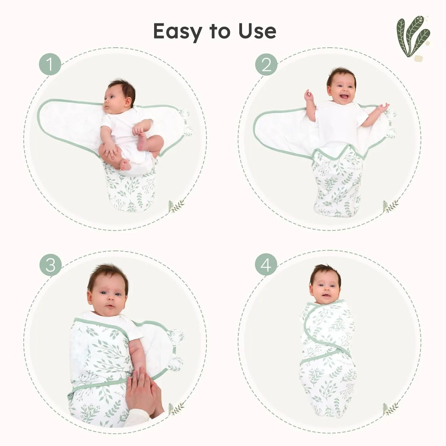 Yoofoss Baby Swaddles for Newborns 100% Organic Cotton, Adjustable Swaddle Sleep Sack 0-3 Months Newborn Swaddle Sack, Breathable Soft(Small)