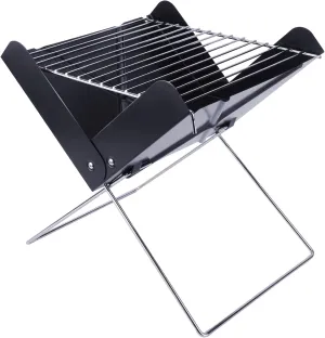 YSSOA 12” Portable Grill Charcoal Barbecue Grill - Folding Grill Notebook Shape Charcoal Grill, Detachable Collapsible, Mini Tabletop Camping Grill BBQ, Black