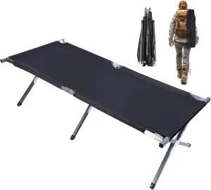 YSSOA Camping Cot with Storage Bag for Adults, Portable and Lightweight Sleeping Bed for Outdoor Traveling, Hiking, Easy to Set up