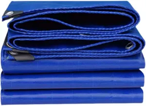 YSUEFIJO Tarps Heavy Duty Waterproof, Multipurpose Tarpaulin Cover with Grommets, PVC Coated Blue Heavy Duty Cover, UV Resistant Rip and Tear Proof Tarpaulin, for Outdoor Camping Pool Car Tent
