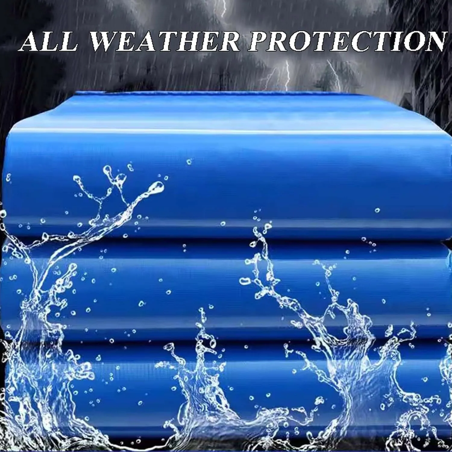YSUEFIJO Tarps Heavy Duty Waterproof, Multipurpose Tarpaulin Cover with Grommets, PVC Coated Blue Heavy Duty Cover, UV Resistant Rip and Tear Proof Tarpaulin, for Outdoor Camping Pool Car Tent