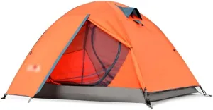 YYDS Tents for Camping Windproof Waterproof Camping Tent Ultralight Folding Beach Tent Double Layer Awning Tent Park Outing Double Camping Tents (Color : Orange)
