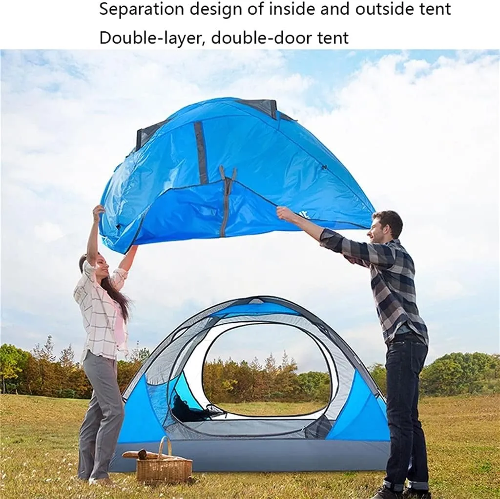 YYDS Tents for Camping Windproof Waterproof Camping Tent Ultralight Folding Beach Tent Double Layer Awning Tent Park Outing Double Camping Tents (Color : Orange)
