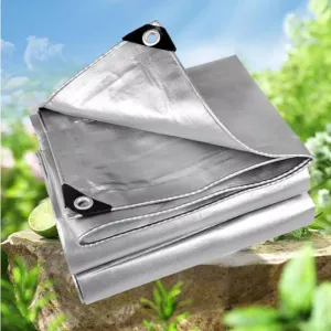 Zfmnoyev Heavy Duty Waterproof Tarp, Flame Retardant Tarpaulin with Grommets, Tear Resistance, Durable Outdoor Car Canopy Tent Cover (Color : Gray, Size : 8x10m)